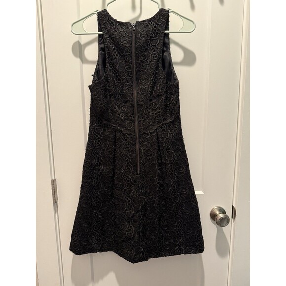 Anthropologie Leifsdottir Black Floral Lace V-Neck A-Line Party Dress Size 4 - Picture 5 of 5
